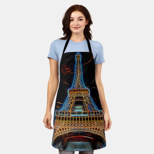 Illustration of Eiffel Tower _ Paris France Apron