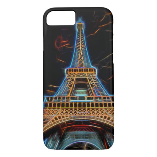 Illustration of Eiffel Tower _ Paris France iPhone 87 Case