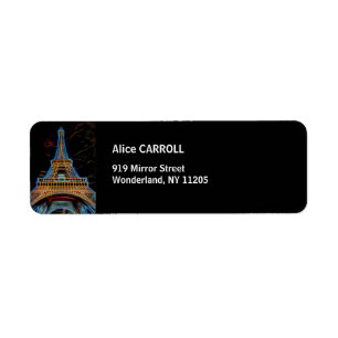 Illustration of Eiffel Tower - Paris, France Label