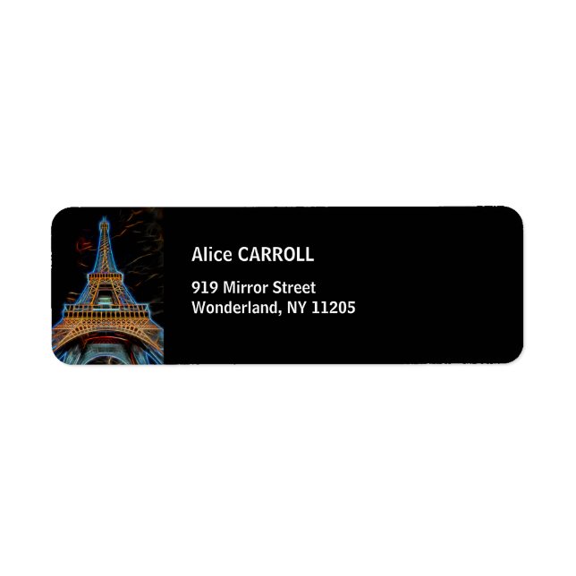 Illustration of Eiffel Tower - Paris, France Label (Front)