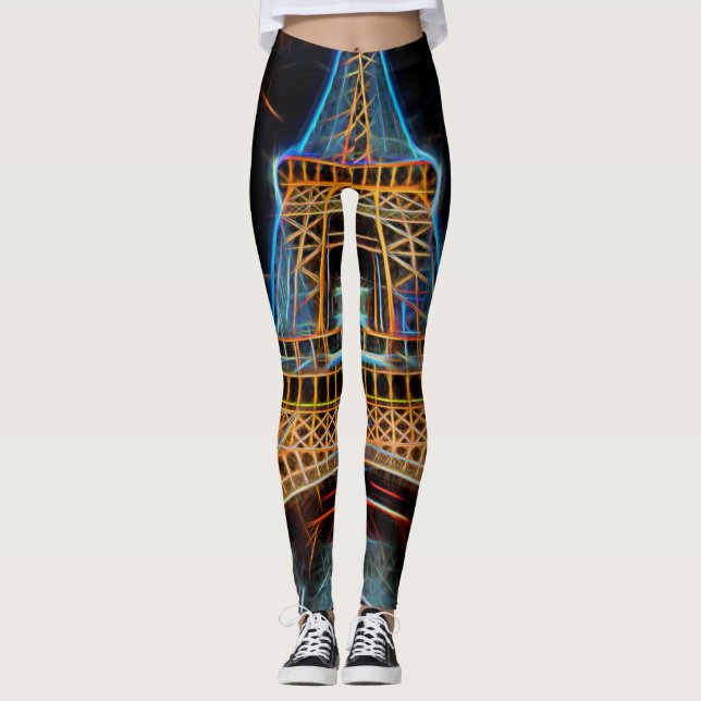 Illustration of Eiffel Tower - Paris, France Leggings (Front)