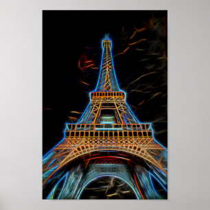 Illustration of Eiffel Tower - Paris, France Poster