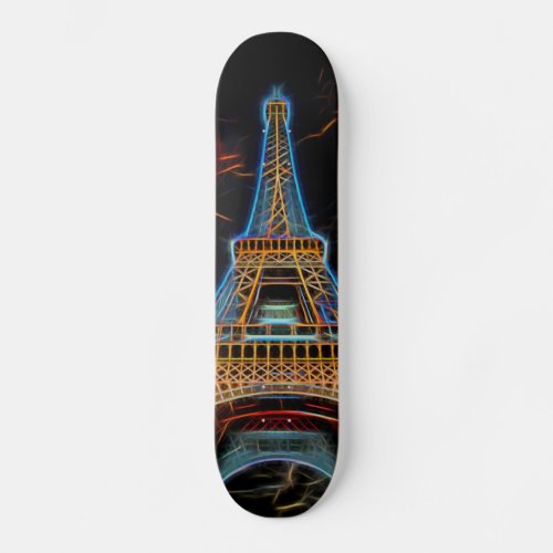 Illustration of Eiffel Tower _ Paris France Skateboard