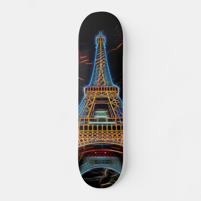 Illustration of Eiffel Tower - Paris, France Skateboard (Front)