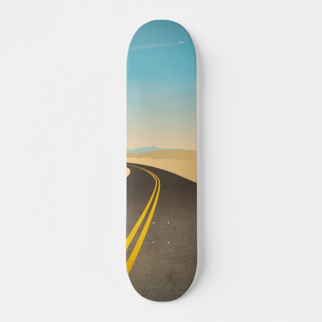 Illustration of empty highway in the desert skateboard (Front)