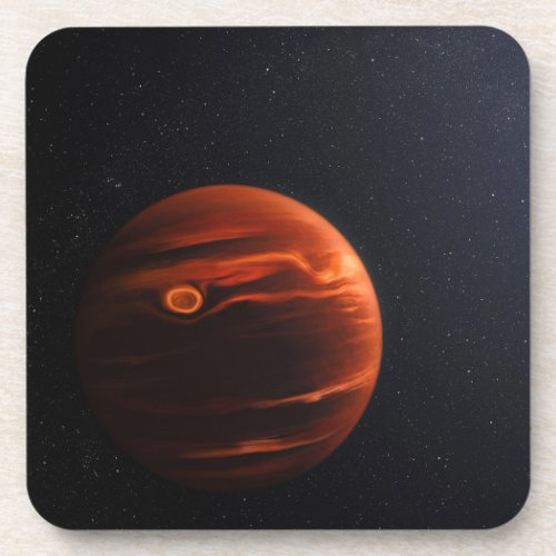 Illustration Of Exoplanet Vhs 1256 B And Its Stars Beverage Coaster