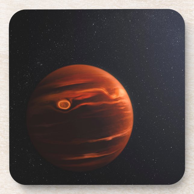 Illustration Of Exoplanet Vhs 1256 B And Its Stars Beverage Coaster (Front)