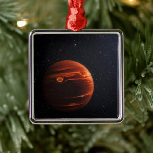 Illustration Of Exoplanet Vhs 1256 B And Its Stars Metal Ornament