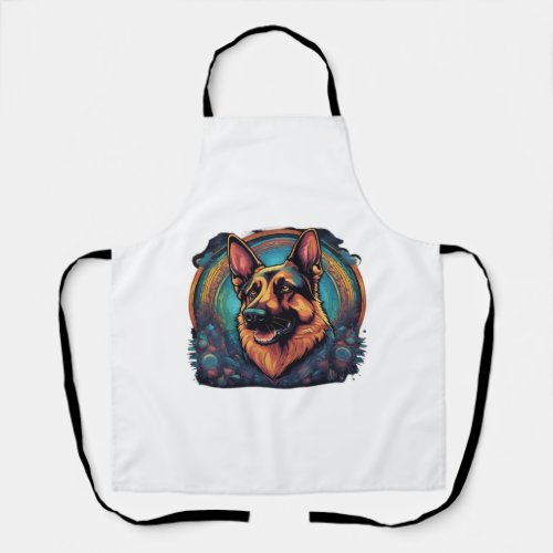 illustration of German shepherd Classic T_Shirt Apron