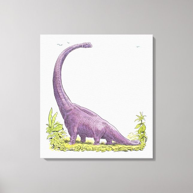 Illustration of Giraffatitan dinosaur Canvas Print (Front)