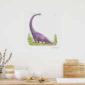 Illustration of Giraffatitan dinosaur Poster (Kitchen)