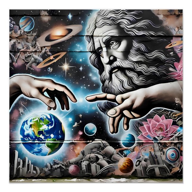  illustration of god creating the universe poster (Front)