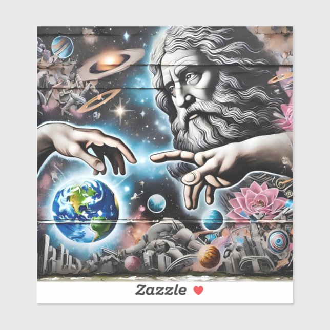  illustration of god creating the universe sticker (Sheet)