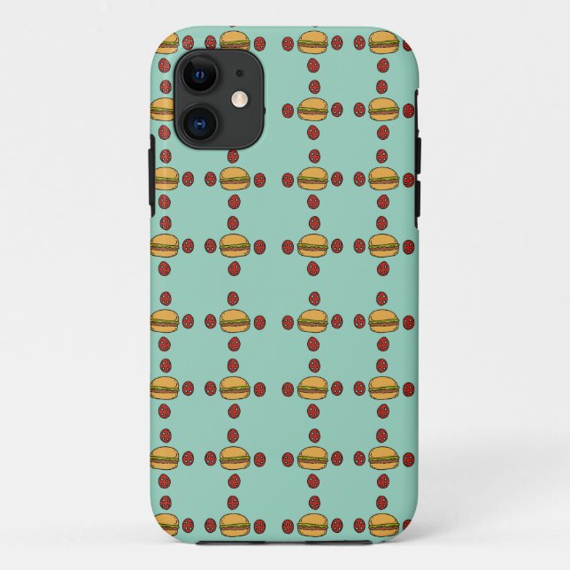 Illustration of hamburger patterns  Case-Mate iPhone case (Back)