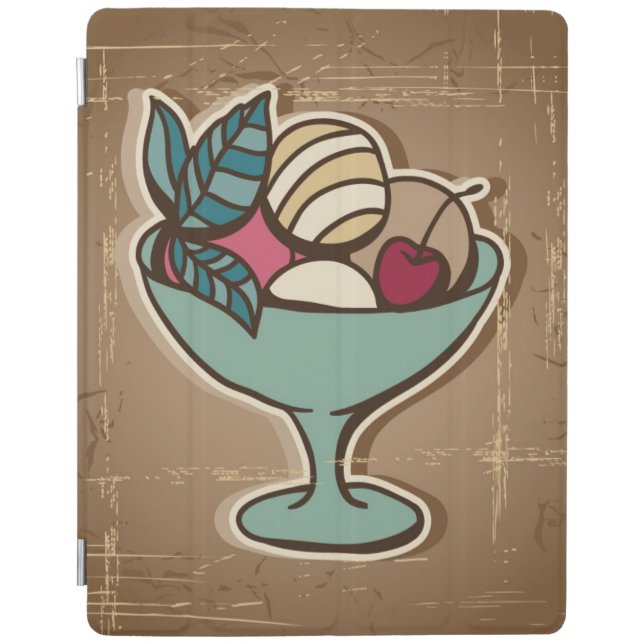 Illustration of Ice Cream in retro style iPad Smart Cover (Front)