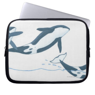 Illustration of Killer Whales (Orcinus orca) Laptop Sleeve