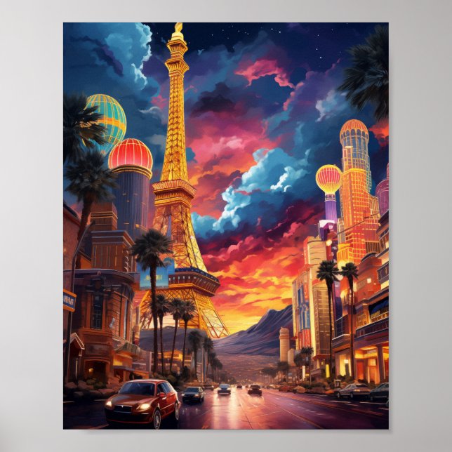 Illustration of Las Vegas Nevada USA Poster (Front)