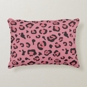 Illustration of Leopard Pink Animal Accent Pillow