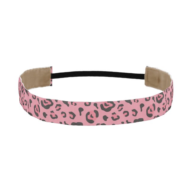 Illustration of Leopard Pink Animal Athletic Headband (Front)