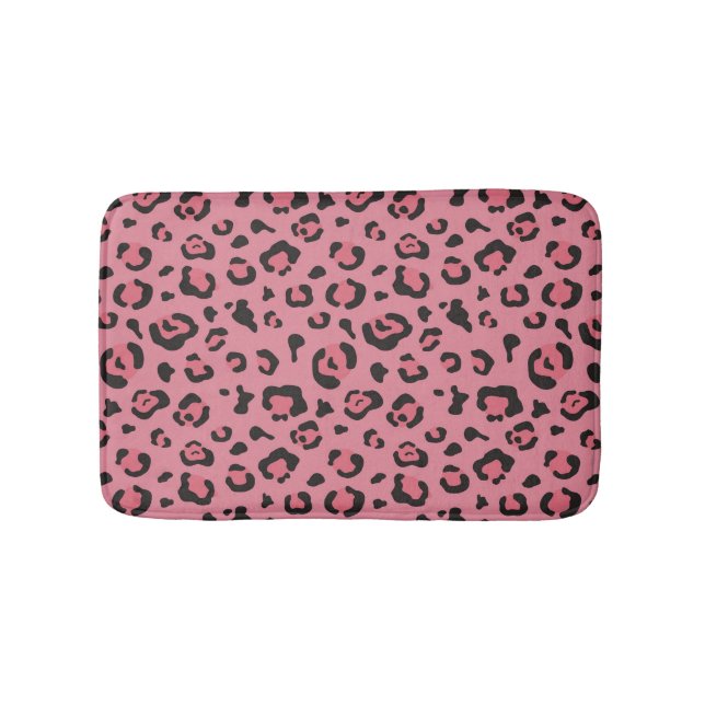 Illustration of Leopard Pink Animal Bathroom Mat (Front)