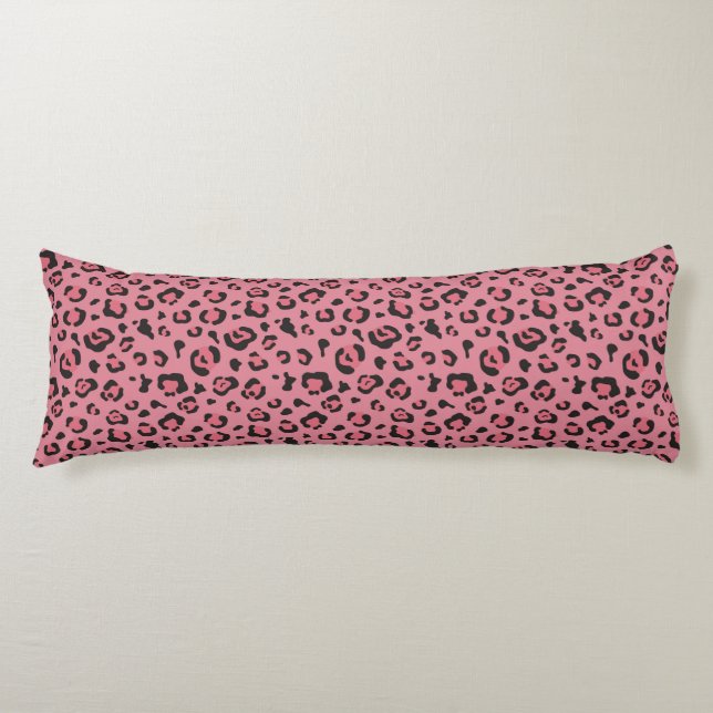 Illustration of Leopard Pink Animal Body Pillow (Front)