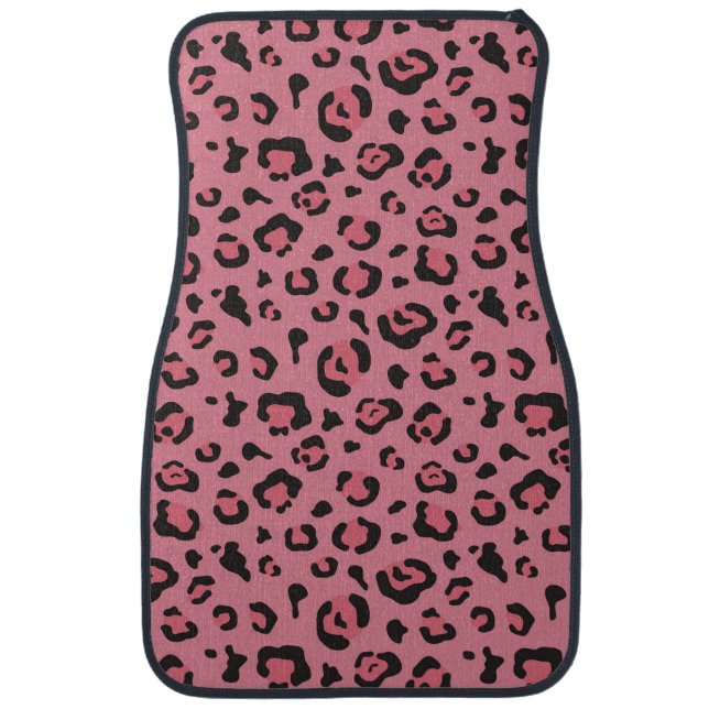 Illustration of Leopard Pink Animal Car Mat (Front)