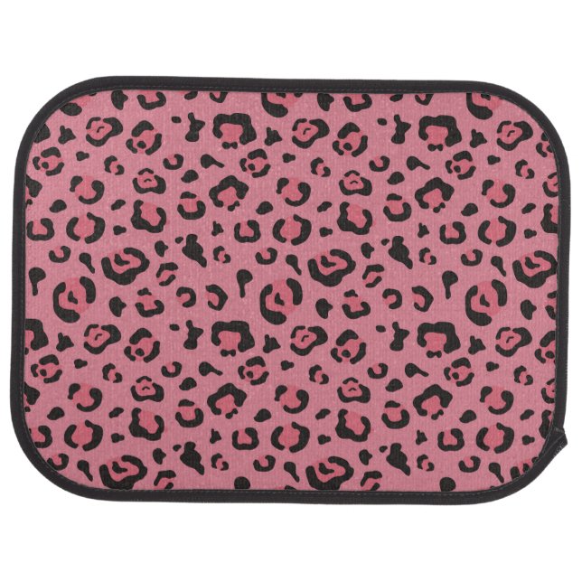 Illustration of Leopard Pink Animal Car Mat (Rear)