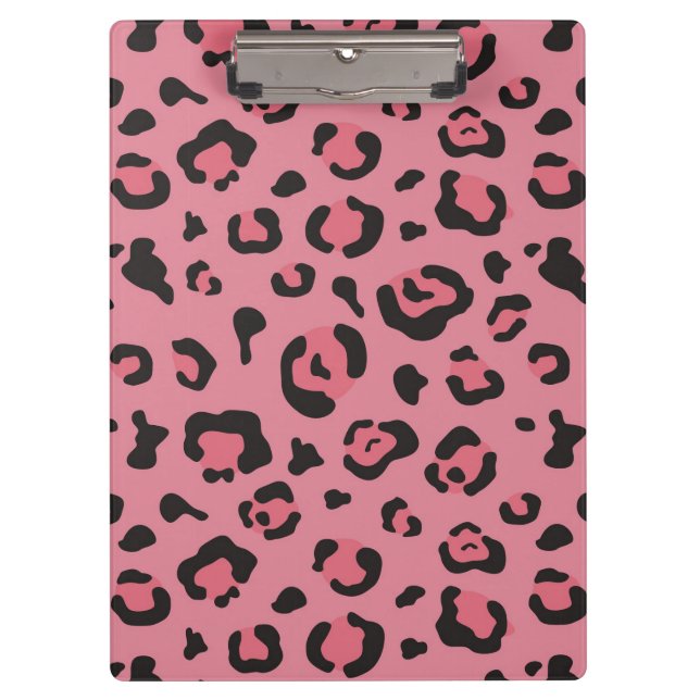 Illustration of Leopard Pink Animal Clipboard (Front)