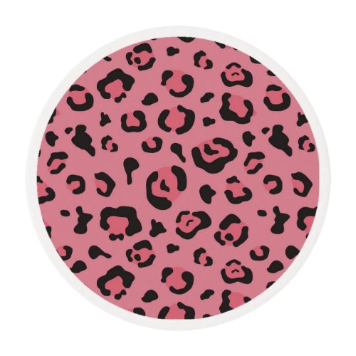 Illustration of Leopard Pink Animal Edible Frosting Rounds