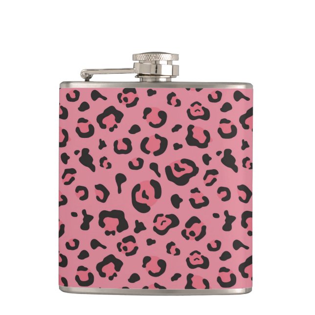 Illustration of Leopard Pink Animal Flask (Front)