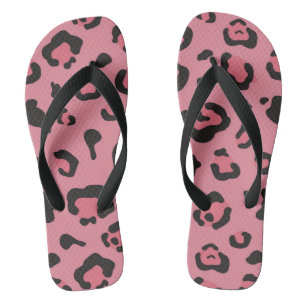 Illustration of Leopard Pink Animal Flip Flops