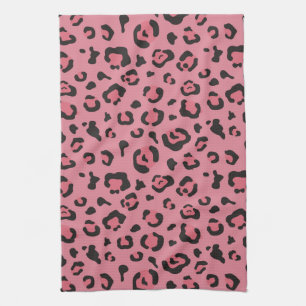 Illustration of Leopard Pink Animal Kitchen Towel