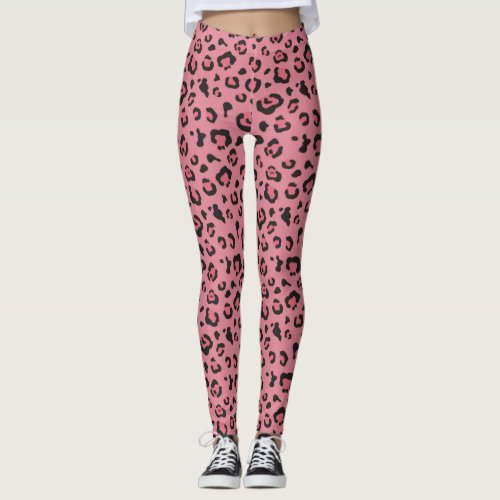 Illustration of Leopard Pink Animal Leggings