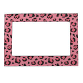 Pink Leopard Print Magnetic Frame | Zazzle