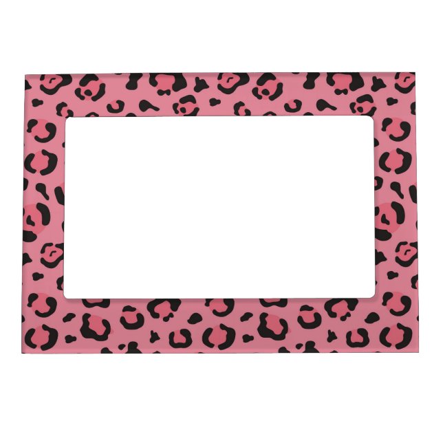 Illustration of Leopard Pink Animal Magnetic Frame (Front)