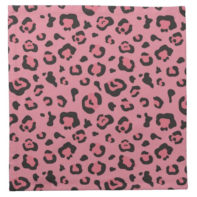 Illustration of Leopard Pink Animal Napkin (Front)
