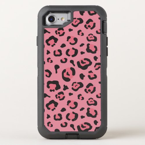 Illustration of Leopard Pink Animal OtterBox Defender iPhone SE87 Case