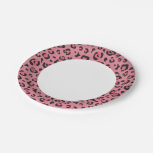 Illustration of Leopard Pink Animal Paper Plates