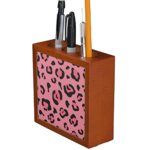 Illustration of Leopard Pink Animal Pencil/Pen Holder
