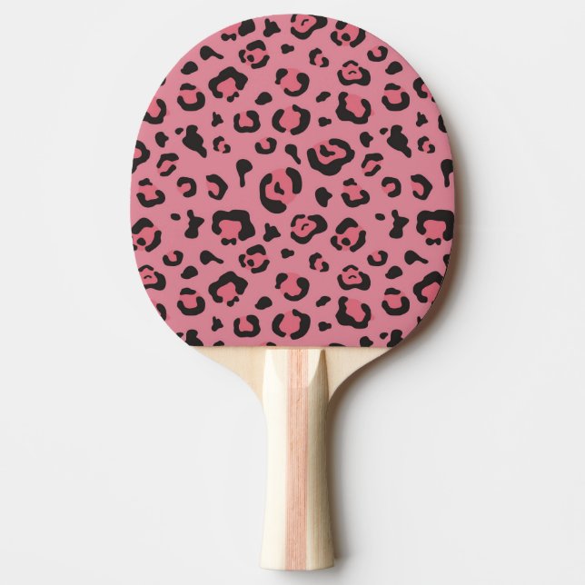 Illustration of Leopard Pink Animal Ping-Pong Paddle (Front)