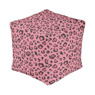 Illustration of Leopard Pink Animal Pouf