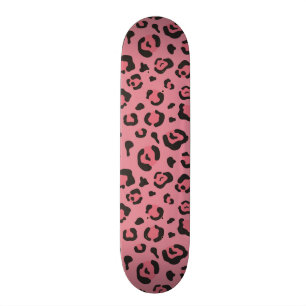 Illustration of Leopard Pink Animal Skateboard Deck