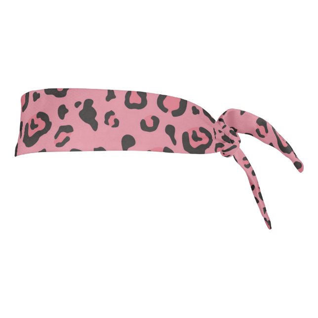 Illustration of Leopard Pink Animal Tie Headband (Rotate 90)