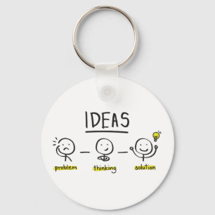 Illustration of light bulb ideas, strange things keychain