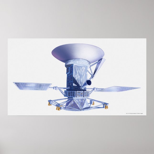 Illustration of Magellan spacecraft Poster (Front)