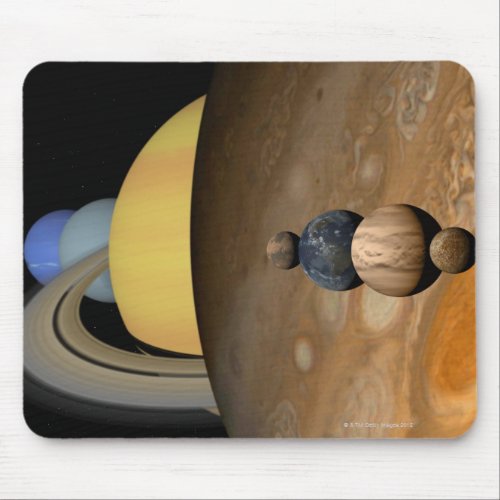 Illustration of Nine Planets in the Solar System Mouse Pad