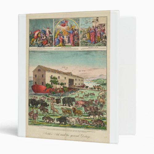 Illustration of Noahs Ark and the General Deluge 3 Ring Binder