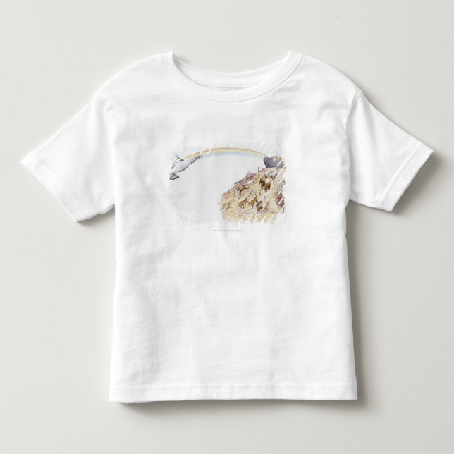 Illustration of Noah's ark with animals leaving Toddler T-shirt (Front)