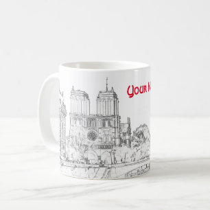 Illustration of Notre Dame de Paris Coffee Mug