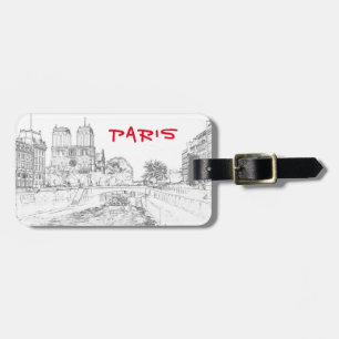 Illustration of Notre Dame de Paris Luggage Tag